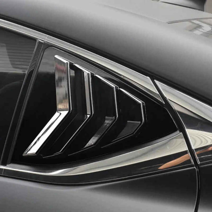 Car Craft Compatible With Lexus Es 200 260 300h 2018-2023 Car Rear Window Shutter Cover Louver Side Vent Trim Triangle Glossy Black