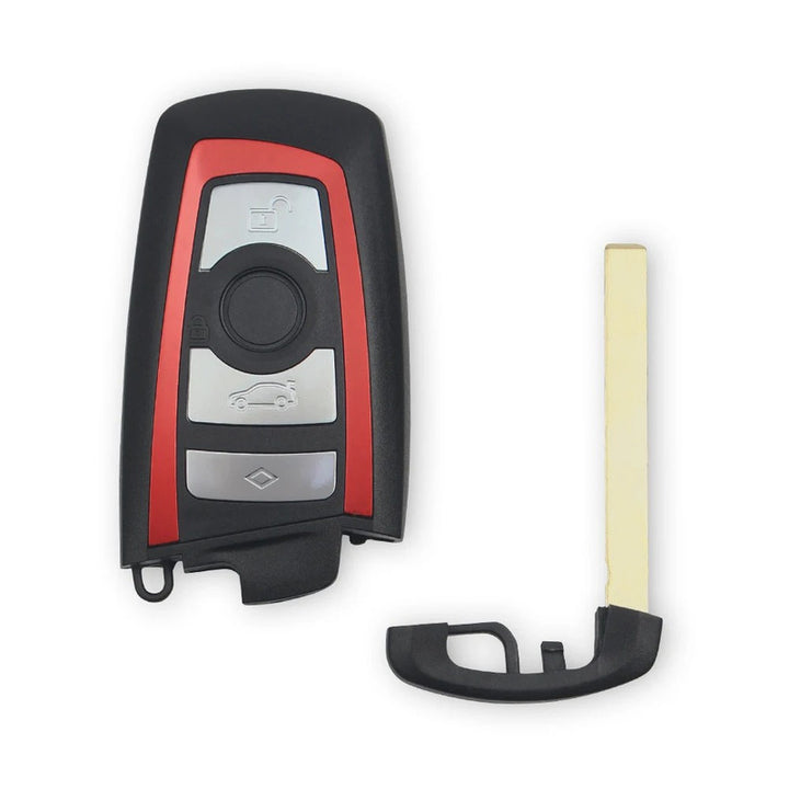 Car Craft Compatible With Bmw 1 2 3 4 5 6 7 X1 X3 X4 X5 X6 X7 Z4 Series Upgrade Key Cover Case To New Style Car Key Cover Shell With Blade 4 Button Red Bm-ks-30