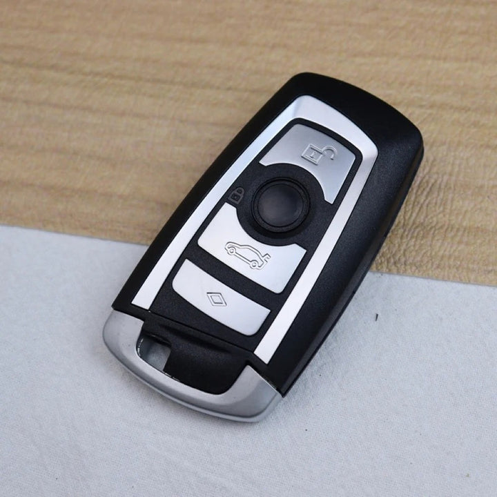 Car Craft Compatible With Bmw 1 2 3 4 5 6 7 X1 X3 X4 X5 X6 X7 Z4 Series Upgrade Key Cover Case To New Style Car Key Cover Shell With Blade 4 Button Silver Bm-ks- 34b