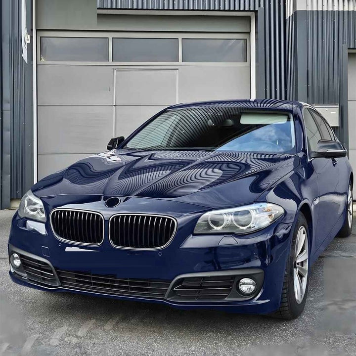 Car Craft Compatible With Bmw 5 Series F10 2010-2017 Front Bumper Show Mesh Grill Dual Line Bar Illuminated Led Light Zst-1426 Led Dual Glossy Black - CAR CRAFT INDIA