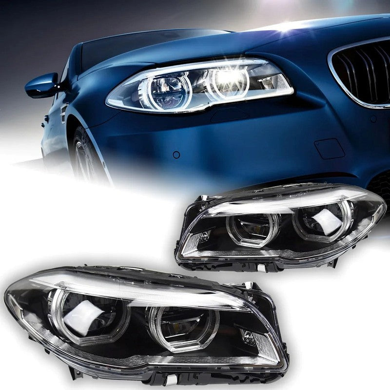 Car Craft Compatible With Bmw 5 Series F10 2010-2013 Car Front Upgraded Head Light Lamp Xenon Headlight Retrofit Upgrade Modified Led Drl Hid Light Lci Led Style - CAR CRAFT INDIA