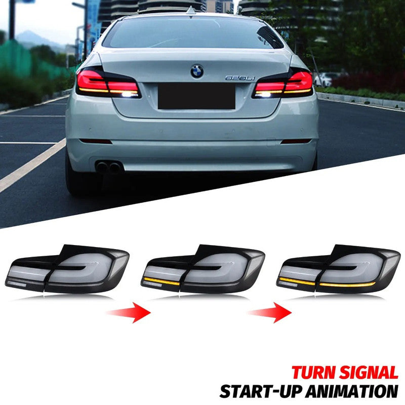 Car Craft Compatible With Bmw 5 Series F10 2010-2017 Car Rear Upgraded Tail Light Lamp Xenon Taillight Retrofit Upgrade Modified Led Drl Hid Laser G30 Style SMOKE CC-9722 - CAR CRAFT INDIA