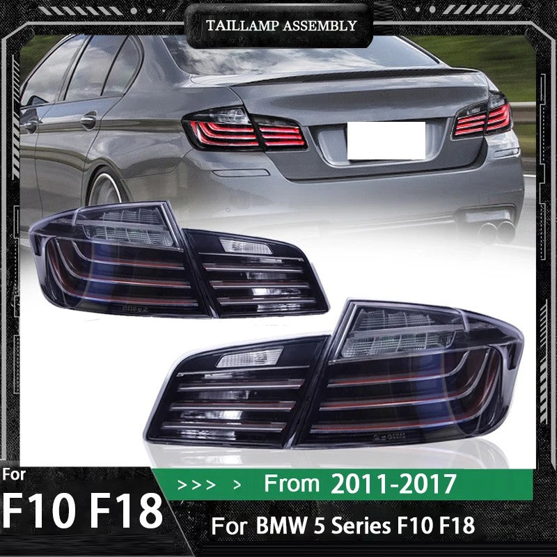 Car Craft Compatible With Bmw 5 Series F10 2010-2017 Car Rear Upgraded Tail Light Lamp Xenon Taillight Retrofit Upgrade Modified Led Drl Hid Light Red Smoke - CAR CRAFT INDIA