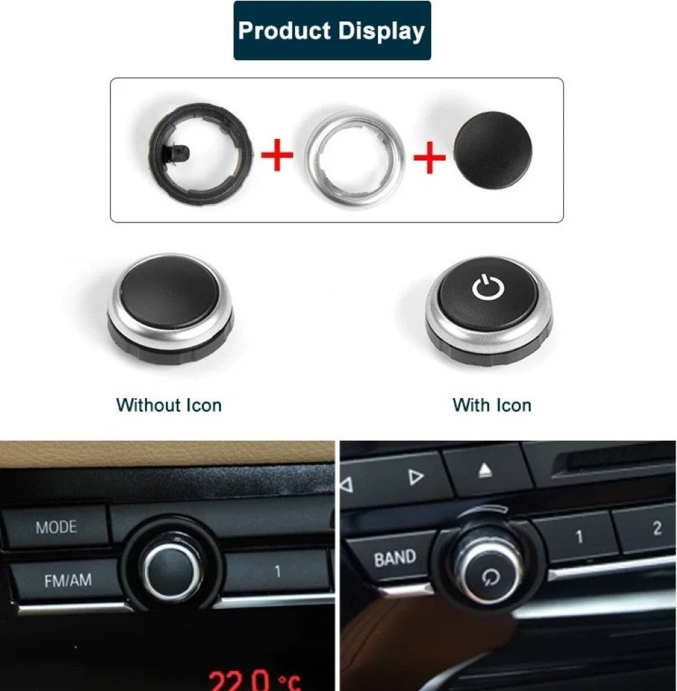 Car Craft Compatible With Bmw 5 Series F10 F07 Gt 11-17 6 Series F06 11-15 7 Series F01 F02 F04 09-15 X5 X6 F15 F16 14-18 Front Console Radio Music Player Volume Knob Switch Button 61319230047 Without Letter CC-7929 - CAR CRAFT INDIA