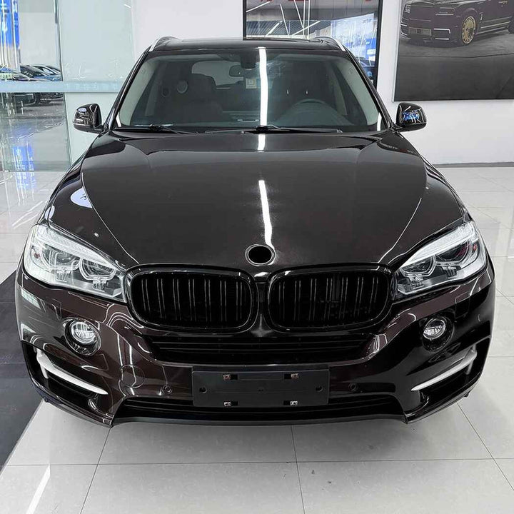 Car Craft Compatible With Bmw X5 F15 X6 F16 2014-2018 Front Bumper Show Gril Glossy Black Dual Line