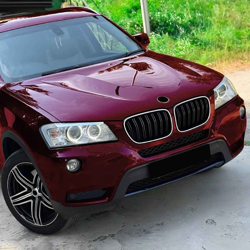Car Craft Compatible With Bmw X3 F25 2011-2013 Front Bumper Show Gril Glossy Black Dual Line With Led Light