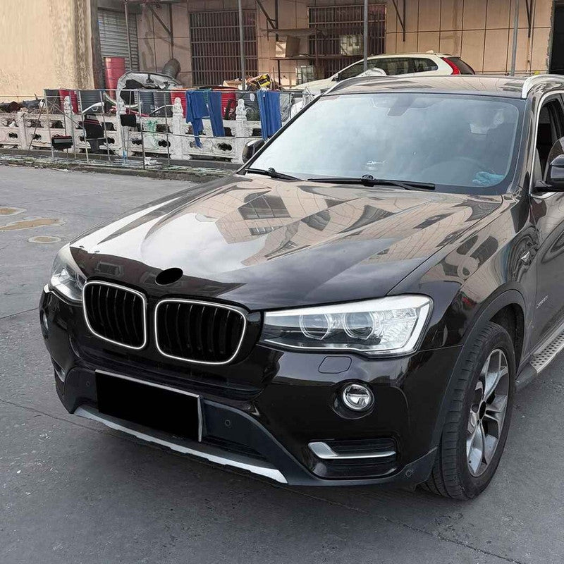 Car Craft Compatible With Bmw X3 F25 Lci 2014-2017 Front Bumper Show Gril Glossy Black Single Line With Led Light
