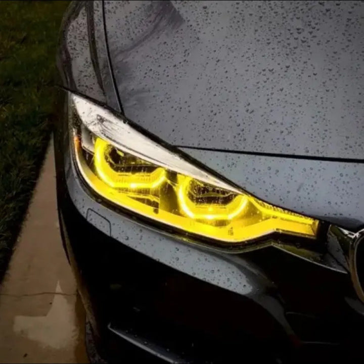 Car Craft Compatible With Bmw 3 Series Gt Lci F34 2016-2018 Led Style Headlight Drl Daytime Running Light Angel Eye Led Module Yellow Chip Color Csl Style Europe - CAR CRAFT INDIA