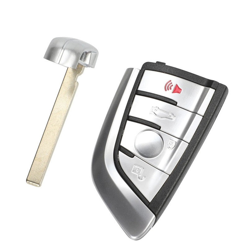 Car Craft Compatible With Bmw 1 2 3 4 5 6 7 X1 X3 X4 X5 X6 X7 Z4 Series Upgrade Key Cover Case To New Style Car Key Cover Shell With Blade 4 Button Silver Bm-ks-42