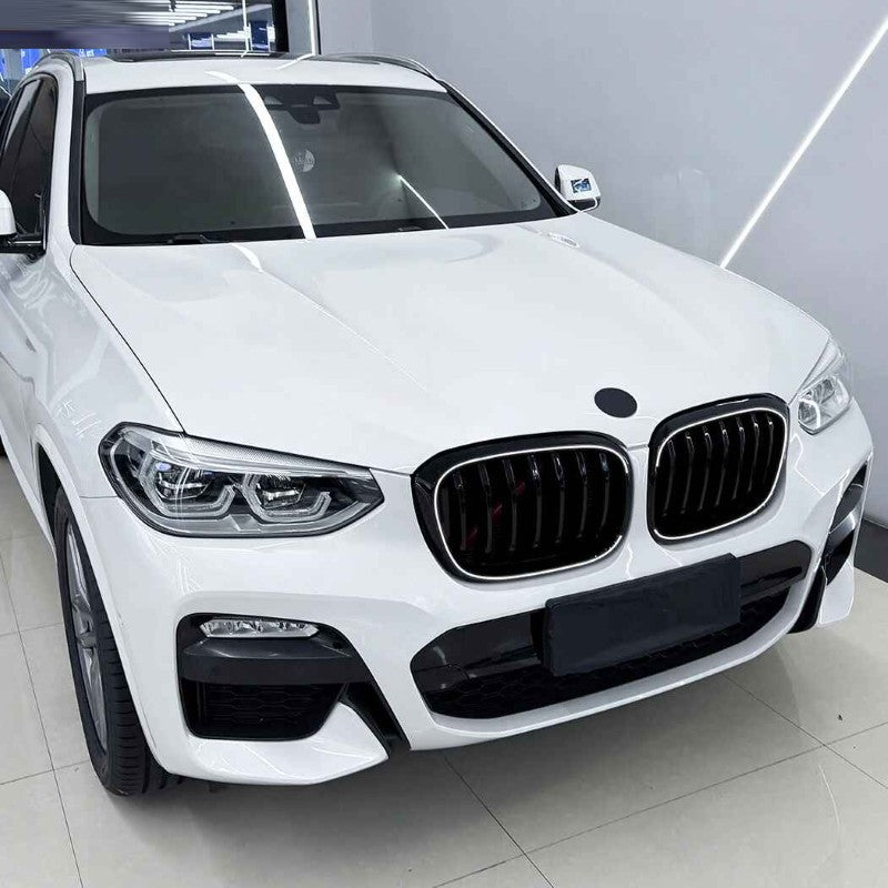 Car Craft Compatible With Bmw X3 G01 X4 G02 Pre-facelift 2018-2022 Front Bumper Illuminated Led Light Show Mesh Grill Single Line Bar Zst-1461 Single Led Glossy Black - CAR CRAFT INDIA