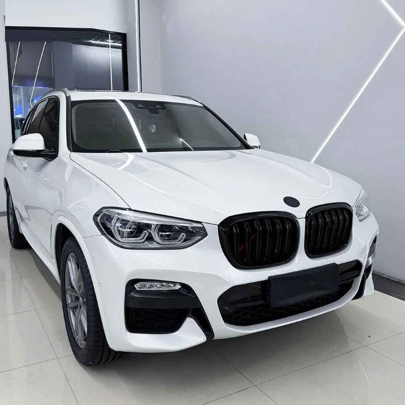 Car Craft Compatible With Bmw X3 G01 X4 G02 Pre-facelift 2018-2022 Front Bumper Show Mesh Grill Single Line Bar Zst-1461 Single Glossy Black - CAR CRAFT INDIA