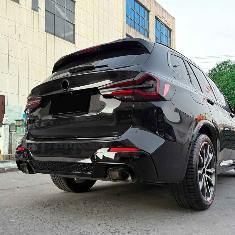 Car Craft Compatible With Bmw X3 G01 Lci 2022-2025 Rear M Sport Bumper Lip Splitter Skirts Diffuser Zst-1460 Cf Carbon Fiber Look - CAR CRAFT INDIA