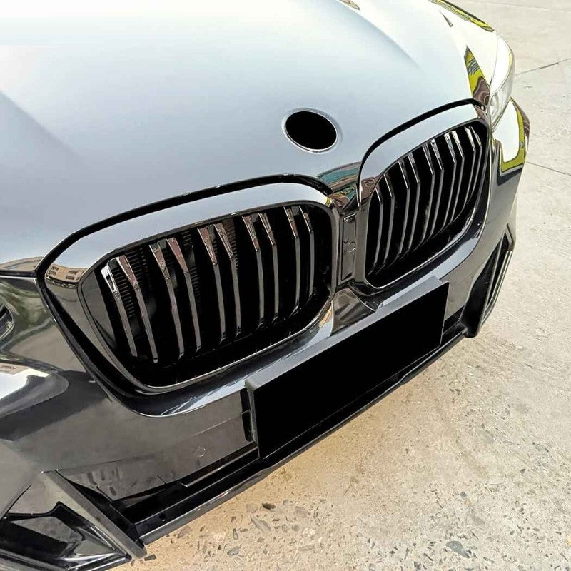 Car Craft Compatible With Bmw X3 G01 X4 G02 Lci 2022-2024 Front Bumper Show Mesh Grill Dual Line Bar Zst-1462 Dual Glossy Black - CAR CRAFT INDIA