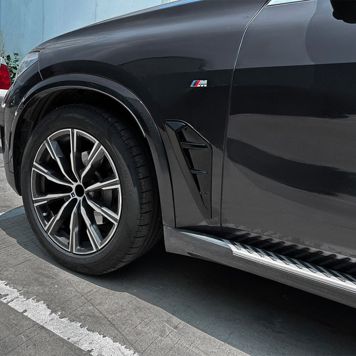 Car Craft Compatible With Bmw X5 G05 2019-2022 M Sport Side Fender Vent Cover Trim Skirt Flag Zst-1285 Gb Glossy Black
