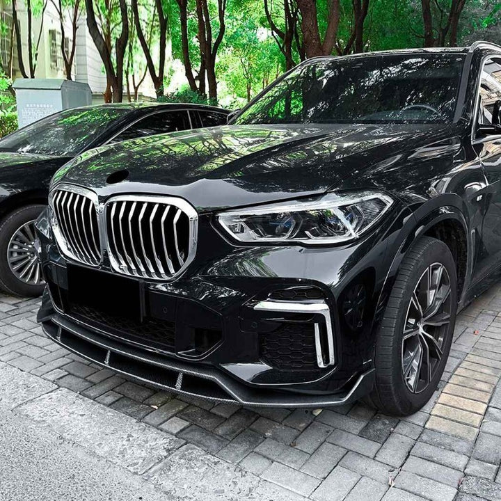 Car Craft Compatible With Bmw X5 G05 2019-2022 M Sport Front Bumper Lip Splitter Skirts Zst-1301 Cf Carbon Fiber Look - CAR CRAFT INDIA