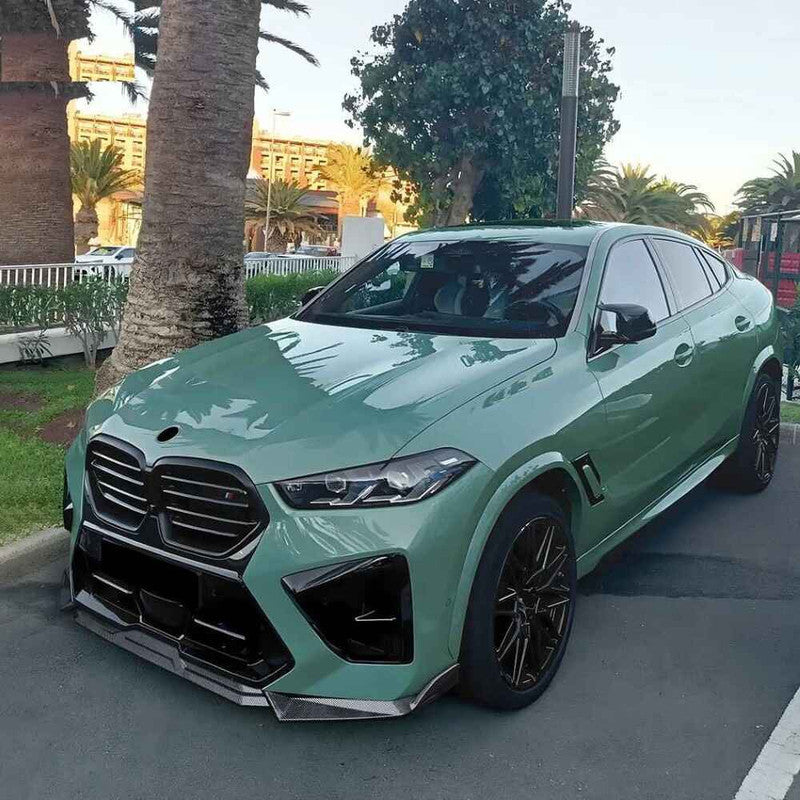 Car Craft Compatible With Bmw X5 X5m F95 X6 F96 G05 G06 Lci M Sport 2024+ Bumper Front Lip Splitter Skirt Trim Zst-1373 Cf Carbon Fiber Look