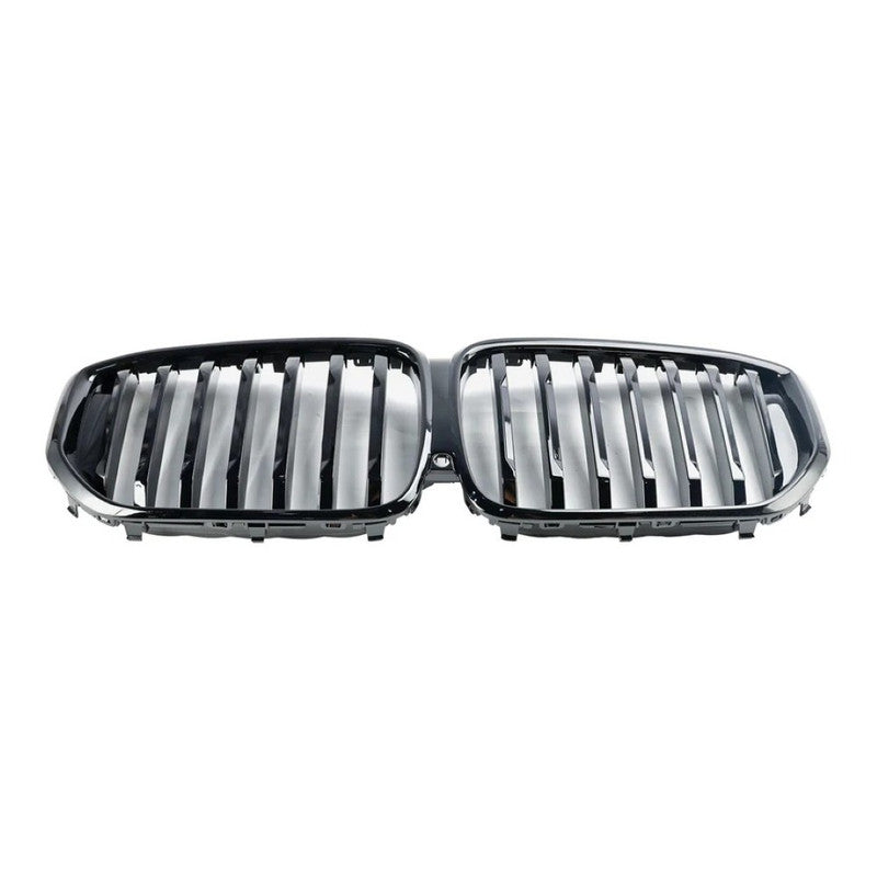 Car Craft Compatible With Bmw X5 G05 Lci 2023-2026 M Sport Mt M Tech Front Bumper Show Grill Single Silver Chrome Gc G05 G18 003