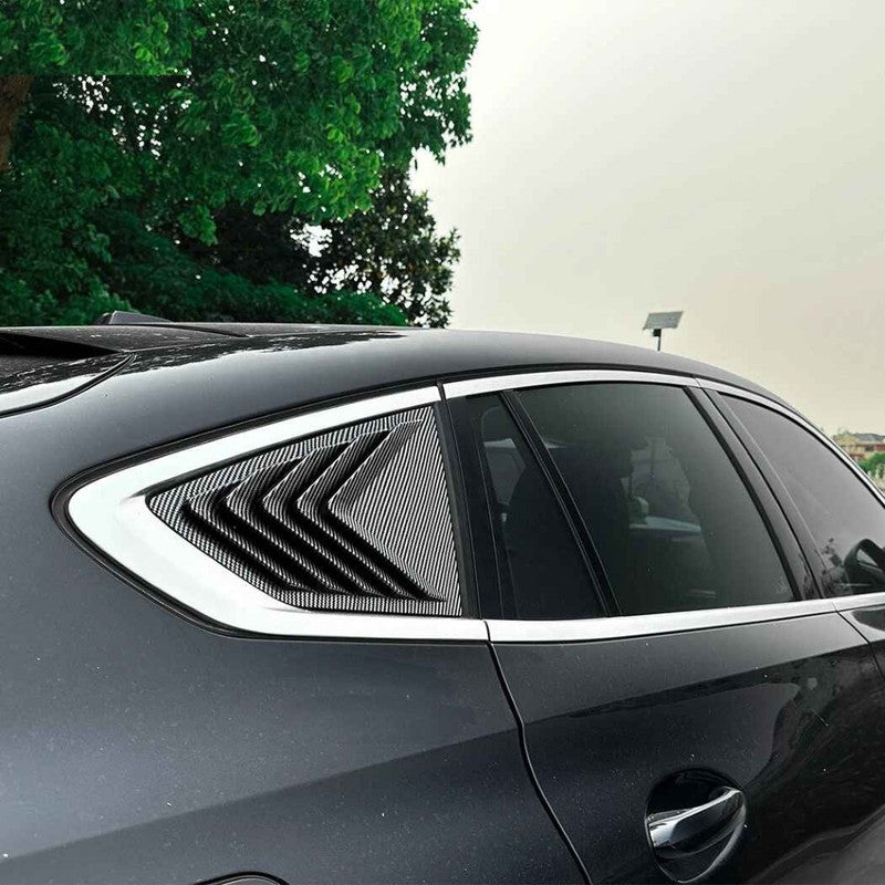 Car Craft Compatible With Bmw X6 G06 2019-2024 Car Rear Window Louvers Sticker Triangle Window Shade Shutter Side Vent Spoiler Zst-1210 Cf Carbon Fiber Look