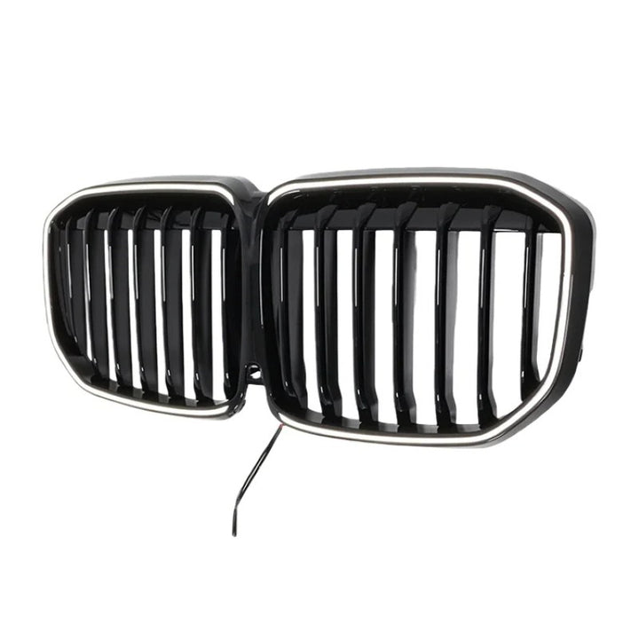 Car Craft Compatible With Bmw X7 G07 2019-2022 Front Bumper Luminous Illuminated Led Glow Show Grill Single Bar Line Glossy Black - CAR CRAFT INDIA