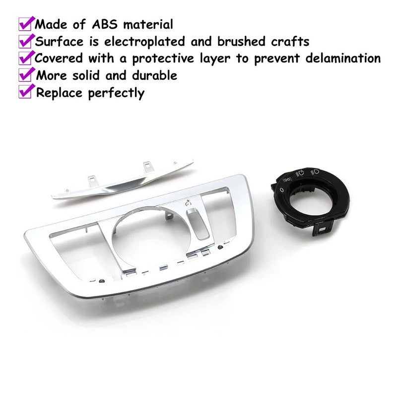 Car Craft Compatible With Bmw 7 Series G11 G12 2016-2022 Car Headlamp Headlight Rotary Switch Knob Cover Fog Lamp Light Parking Night Vision Button Cover Switch Cover