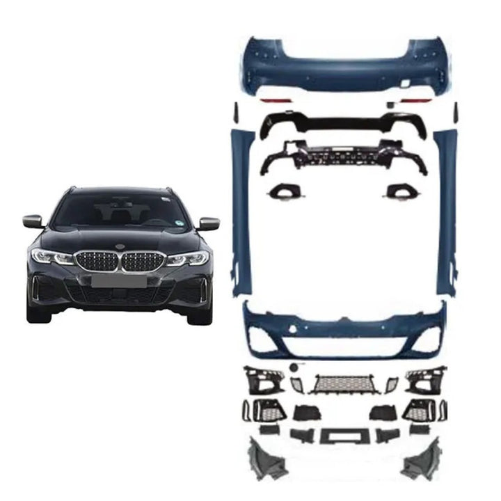 Car Craft Compatible With Bmw 3 Series G20 2019-2022 M340d M340i 330 340 Upgrade Facelift Convert To M Performance M Sport M Tech M-tech Bodykit Bumper Body Kit Front Rear Bumper Assembly Side Skirt Splitter Diffuser Gc G20/28-010