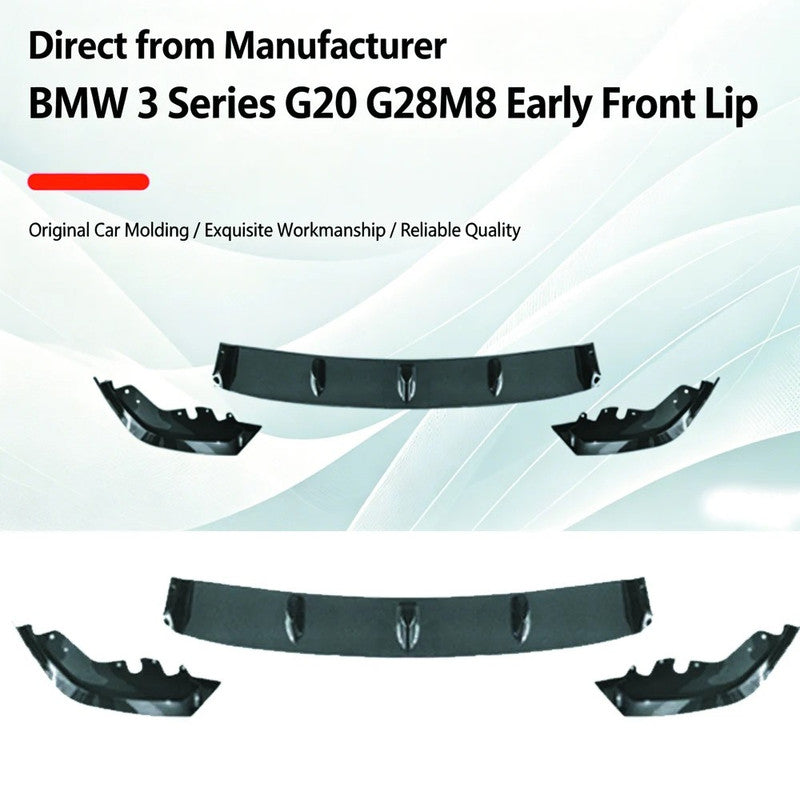 Car Craft Compatible With Bmw 3 Series G20 G28 2019-2022 M Sport M Performance M8 Front Bumper Lip Splitter Skirt Trim Glossy Black Gc G20/28-024