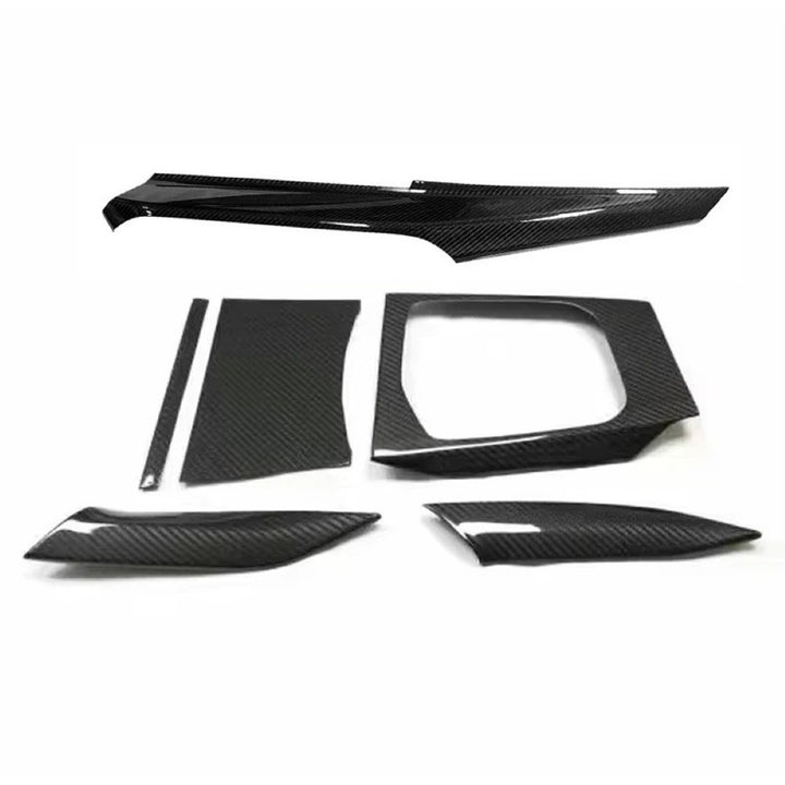 Car Craft Compatible With Bmw 2 3 4 Series G42 G20 G22 G23 G26 M2 G87 M2 M3 G80 G81 M4 G82 G83 2024-2025+ Car Central Dashboard Interior Cup Holder Armrest Trim Cover Real Carbon Fiber 6 in 1