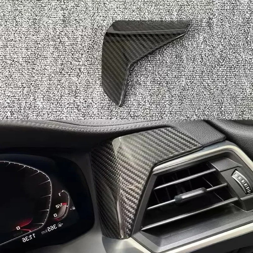 Car Craft Compatible With Bmw 3 Series G20 2019-2023 4 Sereis G22 G23 G26 2020 2021 Car Central Dashboard Interior Cup Holder Armrest Trim Cover Real Carbon Fiber 7 in 1