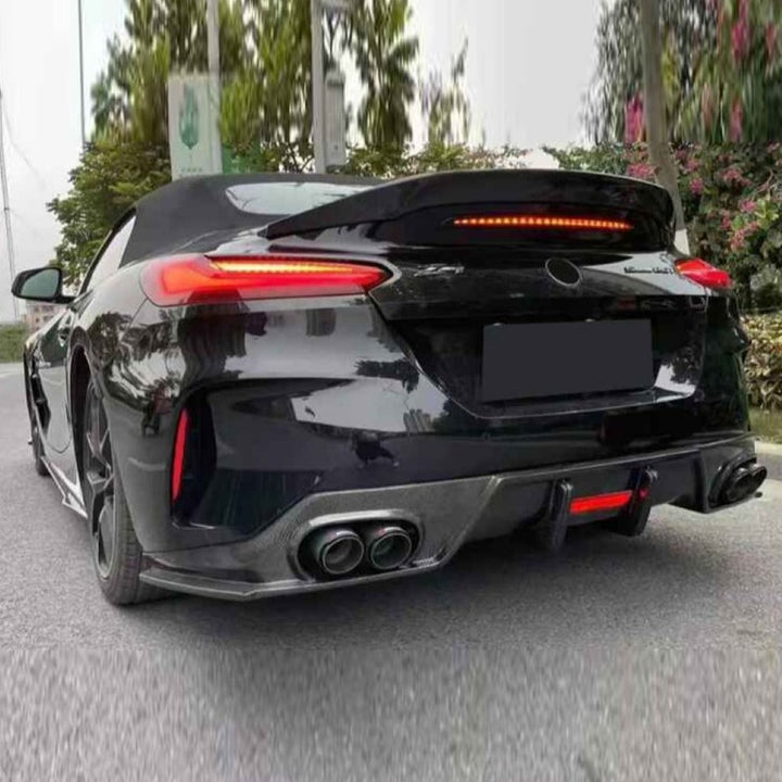 Car Craft Compatible With Bmw Z4 G29 2019-2025 Rear After Bumper Lip Splitter Skirts Trim Canard Diffuser With Light Real Carbon Fiber - CAR CRAFT INDIA