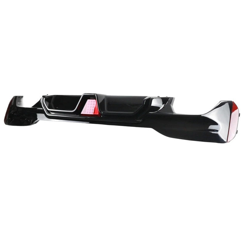 Car Craft Compatible With Bmw 5 Series G30 G38 F90 2018-2023 M Sport M5 Rear Bumper Lip Diffuser Skirt F1 M5 Style With Led Light G30/38-040/041 Gloss Black