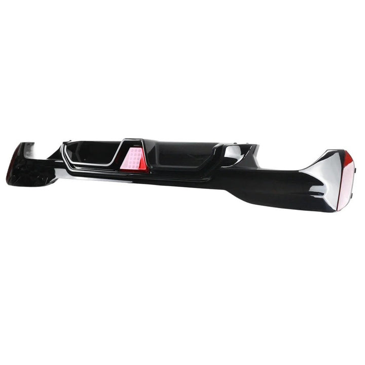 Car Craft Compatible With Bmw 5 Series G30 G38 F90 2018-2023 M Sport M5 Rear Bumper Lip Diffuser Skirt F1 M5 Style With Led Light G30/38-040/041 Gloss Black