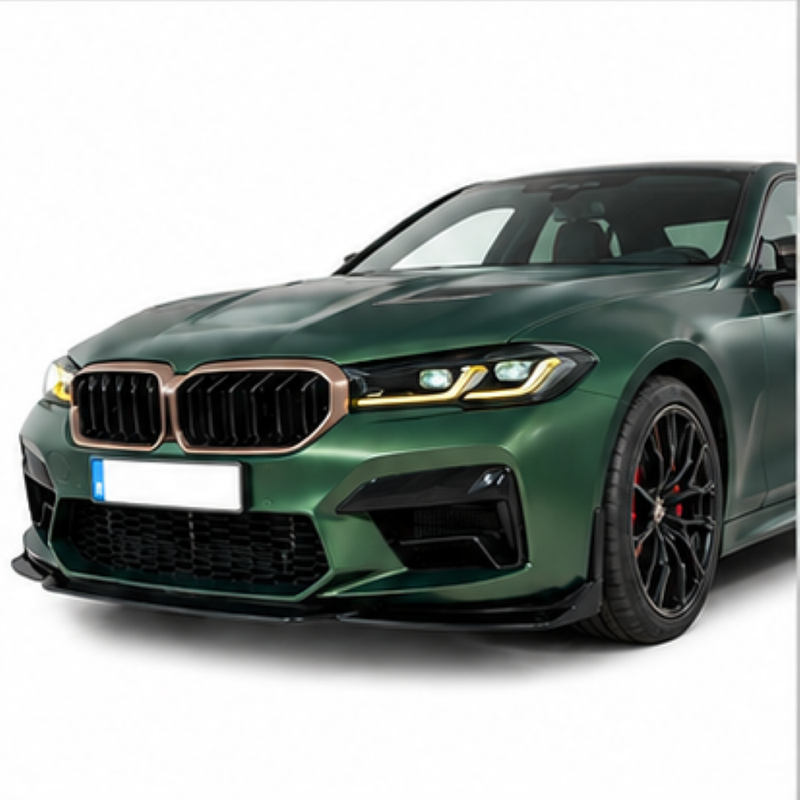 Car Craft Compatible With Bmw 5 Series G30 Lci 2021-2025 M5 Cs Front Bumper Lip Splitter Skirt Knife Bf-bm5s-089 Glossy Black