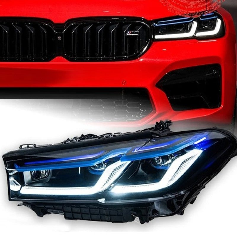 Car Craft Compatible With Bmw 5 Series G30 G38 2021-2024 Car Front Upgraded Head Light Lamp Xenon Headlight Retrofit Upgrade Modified Led Drl Hid Light Lci Laser Style - CAR CRAFT INDIA