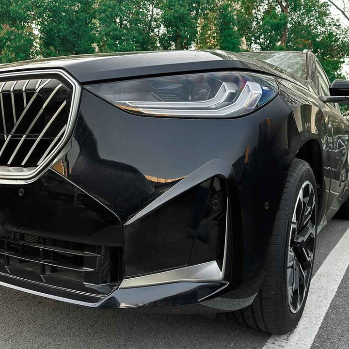 Car Craft Compatible With Bmw X3 G45 2025+ M Sport Front Bumper Flag Skirts Splitter Fog Gril Cover Trim Zst-1159 Cf Carbon Fiber Look - CAR CRAFT INDIA