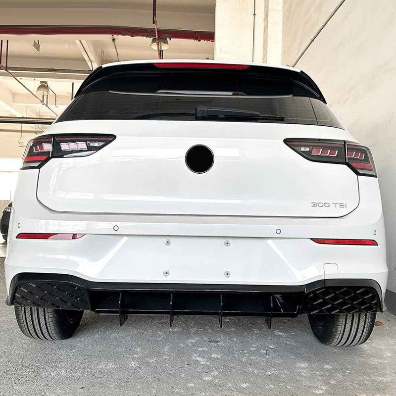 Car Craft Compatible With Volkswagen Vw Golf Mk8.5 Gti 2024+ Gti Rline Rear After Bumper Lip Splitter Skirts Diffuser Zst Carbon Fiber Look - CAR CRAFT INDIA