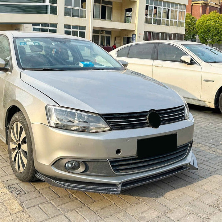 Car Craft Compatible With Vw Volkswagen Jetta 2011-2014 Mk6 Front Bumper Lip Splitter Skirts Zst-1185 Cf Carbon Fiber Look - CAR CRAFT INDIA