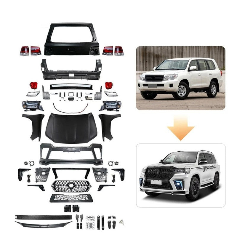 Car Craft Compatible With Toyota Land Cruiser Lc200 2008-2015 Upgrade Facelift Convert To Lc200 Elford A Style Bodytkit Front Rear Bumper Hood Fender Trunk Headlight Taillight Side Trim Grill Lip Skirt Splitter F116-a