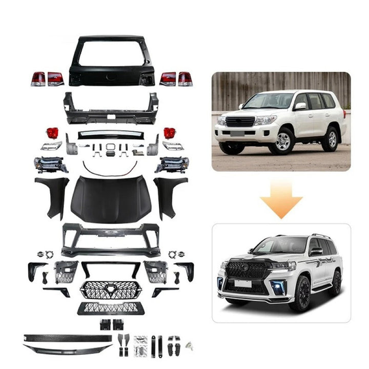 Car Craft Compatible With Toyota Land Cruiser Lc200 2008-2015 Upgrade Facelift Convert To Lc200 Elford A Style Bodytkit Front Rear Bumper Hood Fender Trunk Headlight Taillight Side Trim Grill Lip Skirt Splitter F116-a