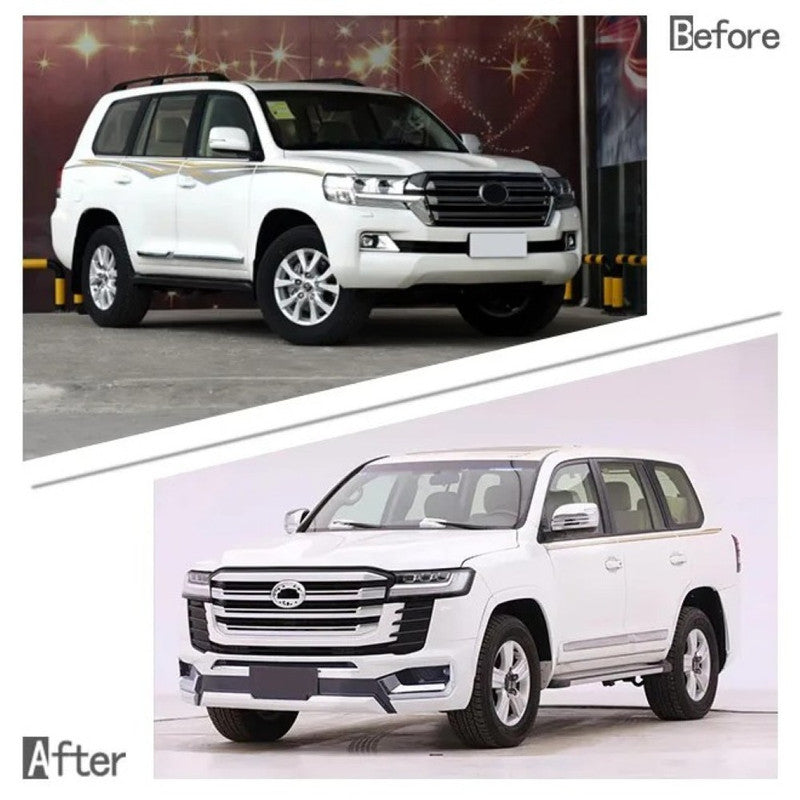 Car Craft Compatible With Toyota Land Cruiser Lc200 2008-2020 Upgrade Facelift Convert To Lc300 2022 Bodytkit Front Rear Bumper Hood Fender Trunk Headlight Taillight Mirror Side Step Trim Grill Skirt Splitter Cut Version 1:1 F156-cut
