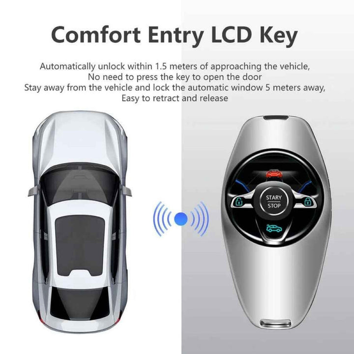 Car Craft Compatible With Audi Bmw Mercedes Jaguar Range Rover Porsche Volkswagen Skoda Volvo Jeep Maruti Toyota Bentley Ferrari Lamborghini Mini Cooper Lcd Led Smart Keyless Key Sk11 Black CC-11280