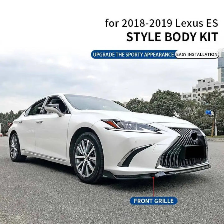 Car Craft Compatible With Lexus Es 2018-2022 Front Bumper Lip Skirt Trim Glossy Black