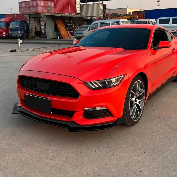 Car Craft Compatible With Ford Mustang Mk6 2015-2017 Front Bumper Lip Splitter Skirts Zst-1131 Gb Glossy Black - CAR CRAFT INDIA