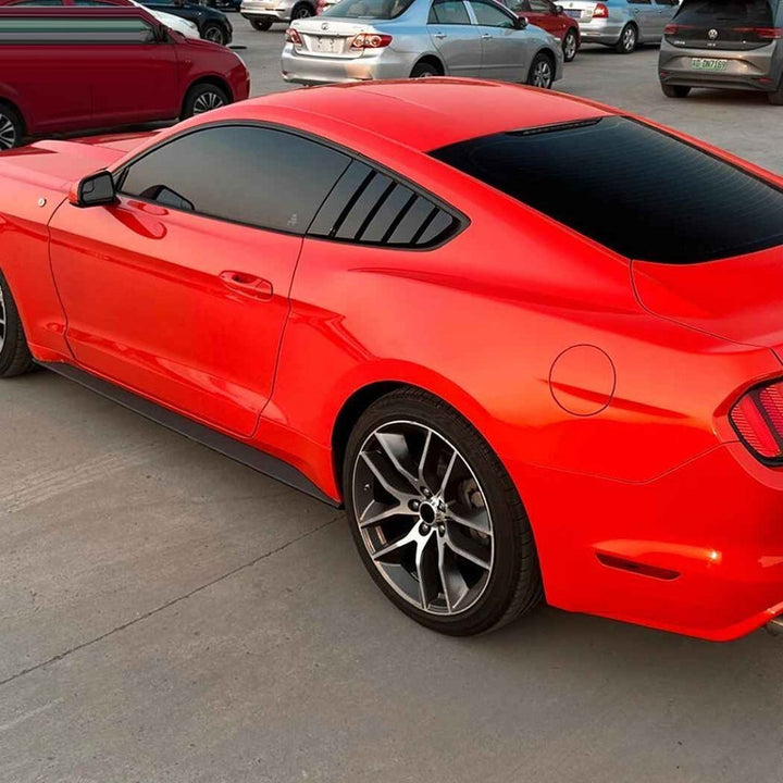 Car Craft Compatible With Ford Mustang 2015-2023 Car Rear Window Louvers Sticker Triangle Window Shade Shutter Side Vent Spoiler Zst-1142 Cf Carbon Fiber Look - CAR CRAFT INDIA