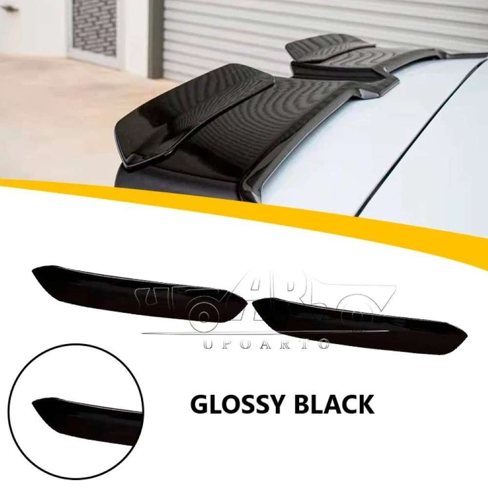 Car Craft Compatible With Vw Volkswagen Polo 2011-2024 Golf 2010-2025 Rear Trunk Wing Boot Spoiler Extension Oettinger Lip Splitter Skirt Ar-universal-018 Glossy Black