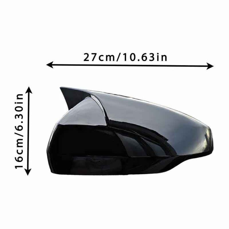 Car Craft Compatible With Volkswagen Vw Polo Mk6 2018-2023 Rear View Case Wing Cap Shell Housing Mirror Covers 3m Tape Pasting Style Glossy Black Usa Not For Indian Cars
