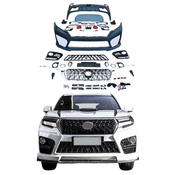 Car Craft Compatible With Toyota Land Cruiser Prado Fj150 2018+ Upgrade Facelift Convert To Elford Style Bodytkit Front Rear Bumper Side Trim Grill Lip Skirt Splitter F075