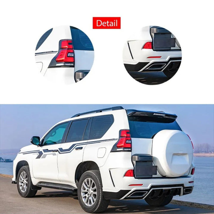 Car Craft Compatible With Toyota Land Cruiser Prado Fj150 2010-2017 Upgrade Facelift Convert To 2018 Elford Style Bodytkit Front Rear Bumper Hood Fender Trunk Headlight Taillight Side Trim Grill Lip Skirt Splitter F075