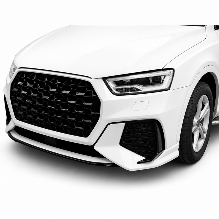 Car Craft Compatible With Audi Q3 2013-2019 Upgrade Facelift Convert To Rs Rsq3 Bodykit Bumper Grill