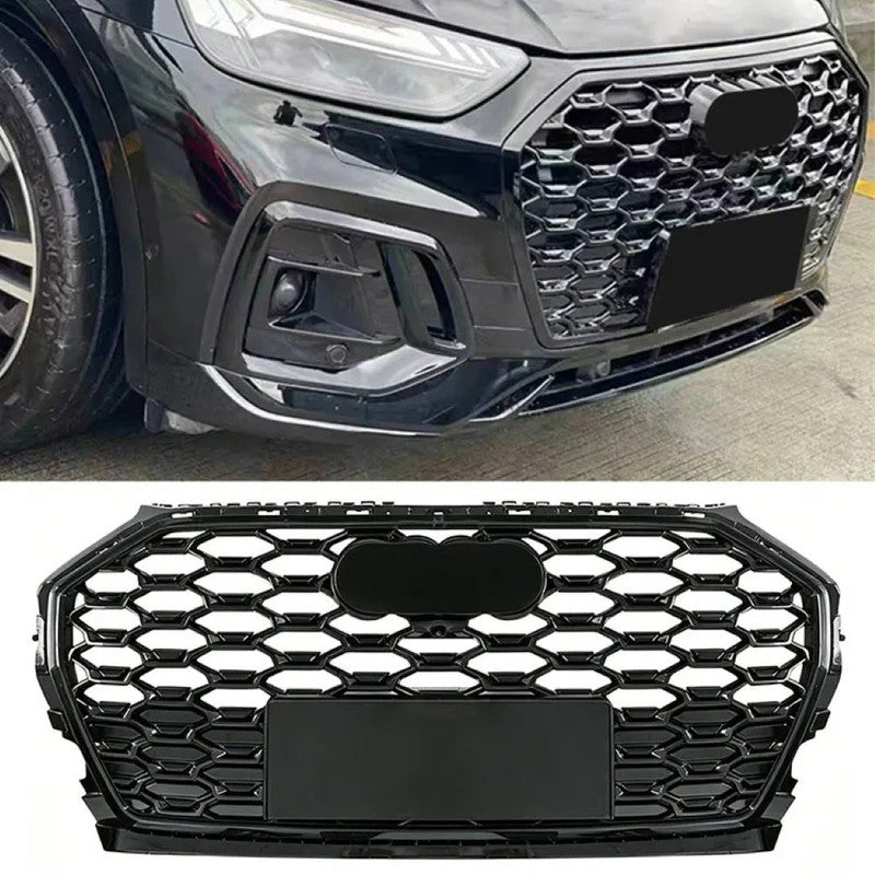 Car Craft Compatible With Audi Q5 2021-2025 Upgraded Front Bumper Show Grill Rsq5 Rs Sport Honeycomb Style Q5-008 Gc Black Honeycomb Style