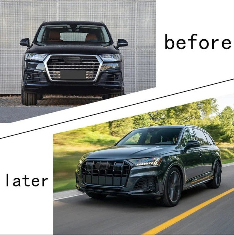 Car Craft Compatible With Audi Q7 2016-2019 Upgrade Convert To Rsq7 2021+ Style Sport Front Bumper Bodykit Grill Fog Grill Headlight Headlamp Q7-007 Gc